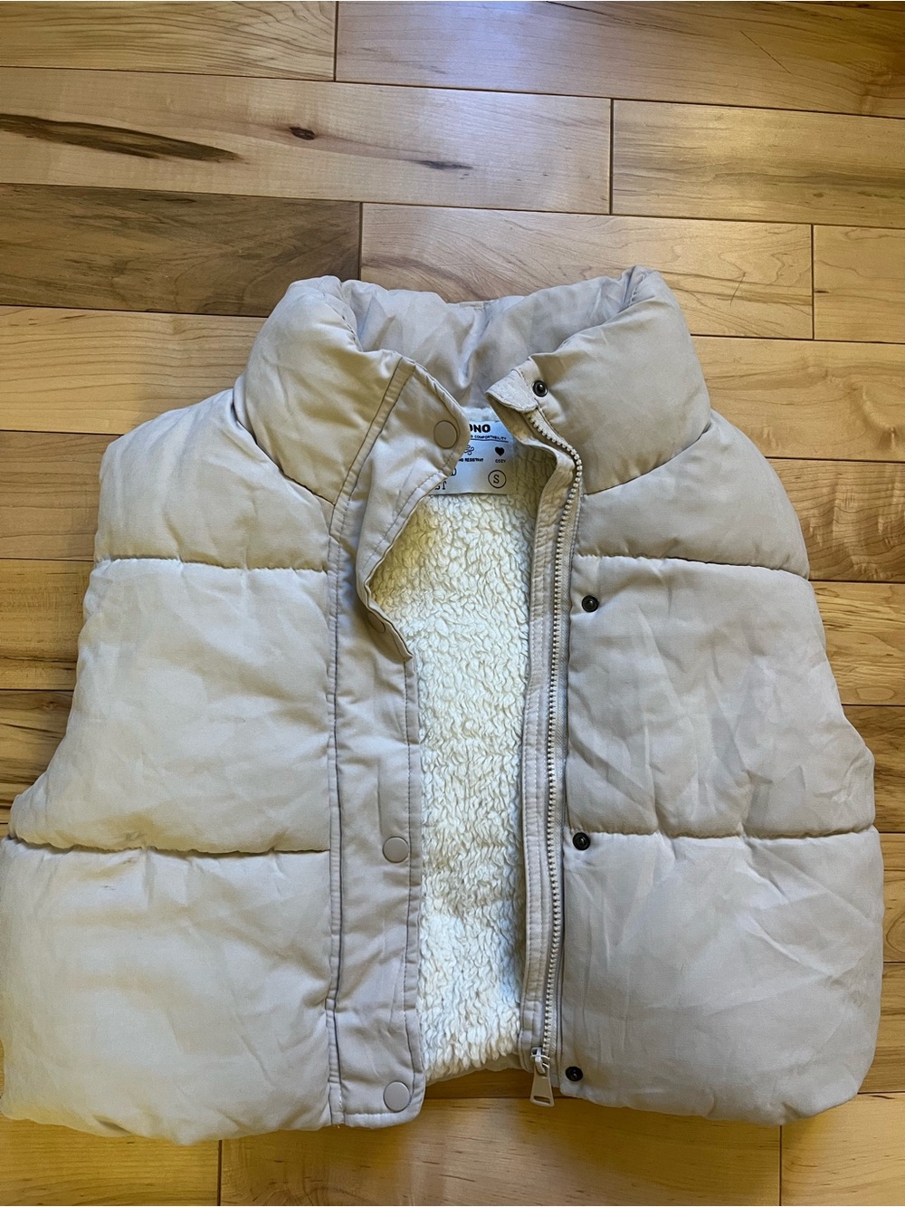 Ci Sono Cream Sherpa Padded Vest